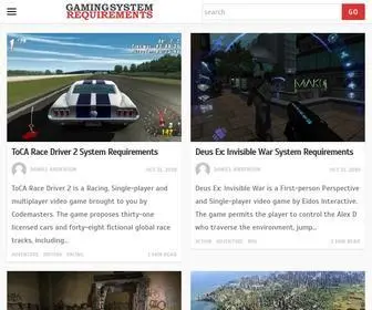Gamingsystemrequirements.com(Gaming System Requirements) Screenshot