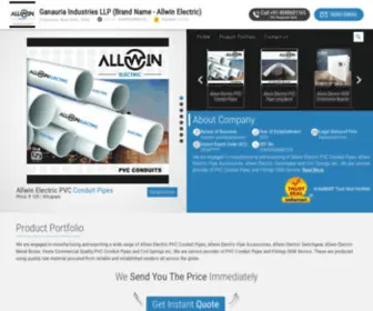 Ganauria.com(Allwin Electric PVC Conduit Pipes and Allwin Electric Metal Boxes Manufacturer) Screenshot