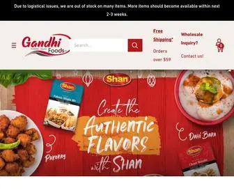 Gandhifood.com(Gandhi Foods) Screenshot