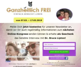 Ganzheitlich-Frei.com(Melde Dich an zum Ganzheitlich FREI Kongress) Screenshot