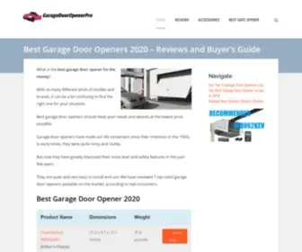 Garagedooropenerpro.com(Best Garage Door Openers 2020) Screenshot