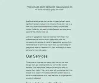 Garagedoorrepairinlakewood.com(We service and repair all garage door models) Screenshot