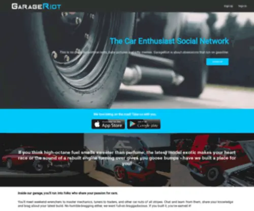 Garageriot.com(The Car Enthusiast Social Network) Screenshot