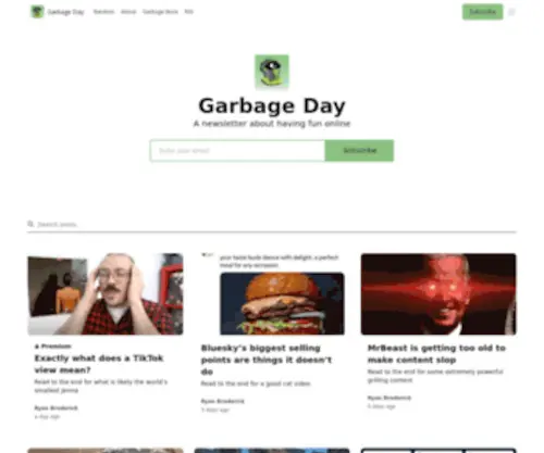 Garbageday.email(Garbage Day) Screenshot