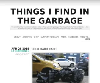 Garbagefinds.com(I'm a professional scavenger making a living selling curbside garbage) Screenshot