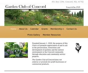 Gardenclubofconcord.org(Founded in 1928) Screenshot