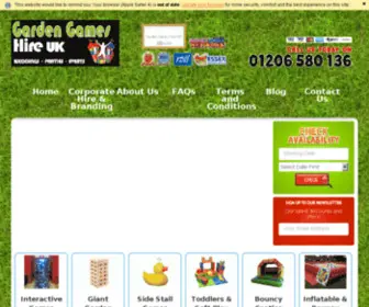 Gardengameshireuk.com(Garden Games Hire UK) Screenshot