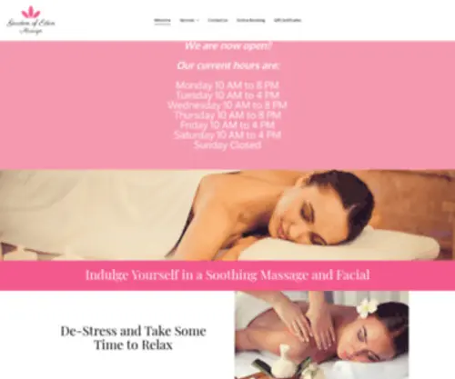 Gardenofeden-Massage.com(Online Booking) Screenshot