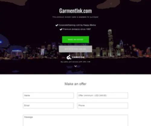 Garmentink.com(Brother inc) Screenshot