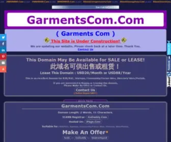 Garmentscom.com(Garments Com) Screenshot