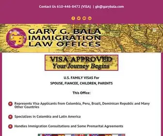 Garybala.com(Immigration Law Offices of Gary G) Screenshot