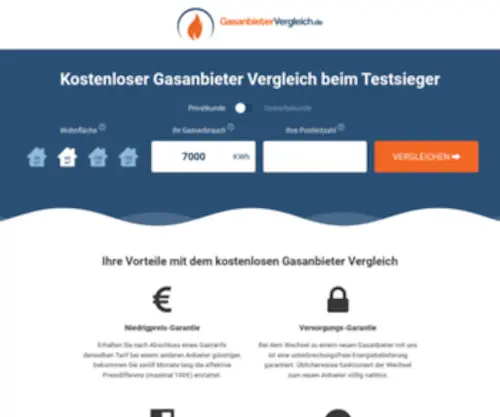 Gasanbietervergleich.de(Kostenloser Gasanbieter Vergleich mit dem Testsieger) Screenshot