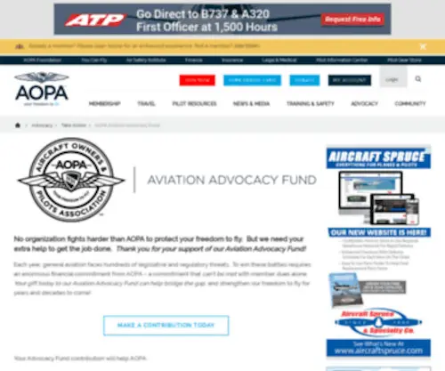 Gaservesamerica.com(AOPA Aviation Advocacy Fund) Screenshot