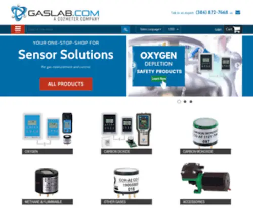 Gaslab.com(Oxygen and Gas Sensors) Screenshot