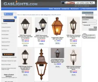 Gaslights.com(Quality Gas Lights) Screenshot