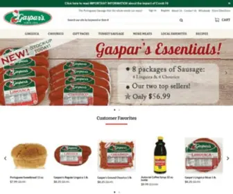 Gasparssausage.com(Gaspar's Sausage) Screenshot
