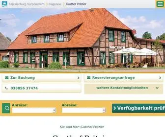 Gasthof-Pritzier.de(Das Restaurant mit Ferienzimmer liegt in Pritzier zwischen Hamburg und Schwerin nahe bei Hagenow) Screenshot