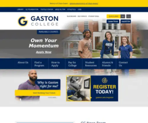 Gaston.edu(Community College) Screenshot