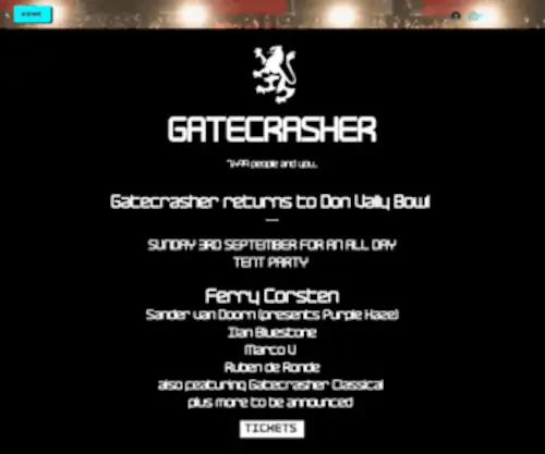 Gatecrasher.co.uk(International clubbing brand) Screenshot