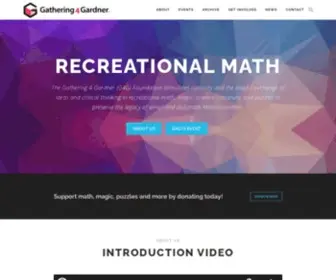 Gathering4Gardner.org(G4G stimulates curiosity and the playful exchange of ideas and critical thinking in recreational math) Screenshot