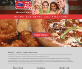 Gatorfivestar.com(Five Star Pizza in Gainesville Florida) Screenshot
