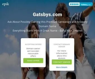 Gatsbys.com(Genealogy and Ancestry Domain Name May Be For Sale or Lease) Screenshot