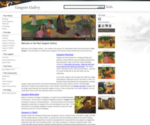 Gauguingallery.com(Paul Gauguin Paintings and Biography) Screenshot