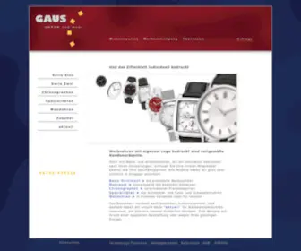 Gaus-Werbeuhren.de(Werbeuhren mit Logo individuell bedruckt als Kundenpräsente) Screenshot