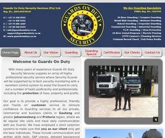 Gautengguarding.co.za(Gauteng Guarding Guards on Duty Security Services) Screenshot