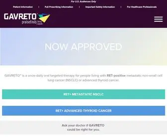 Gavreto.com((pralsetinib) Website for Patients & Caregivers) Screenshot