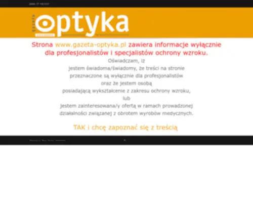 Gazeta-Optyka.pl(OPTYKA :: Branżowy dwumiesięcznik :: Magia okularów) Screenshot
