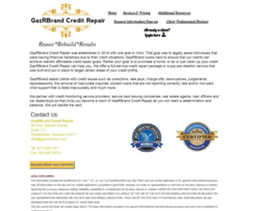 Gazrbrandcr.com(Affordable &/or D.I.Y Credit Repair) Screenshot