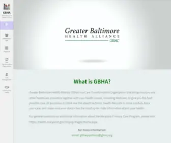 Gbha.org(Greater Baltimore Health Alliance (GBHA)) Screenshot