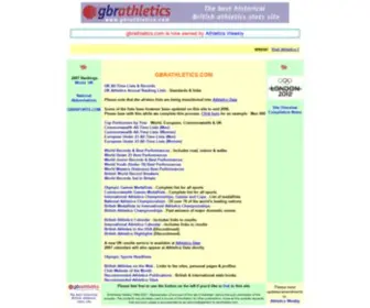 Gbrathletics.com(UK and International Athletics Records and Statistics) Screenshot