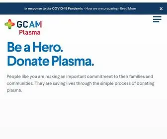 Gcamplasma.com(GCAM operates multiple plasma collection centers across the United States. Our primary focus) Screenshot