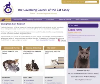 GCCfcats.org(The Governing Council of the Cat Fancy) Screenshot