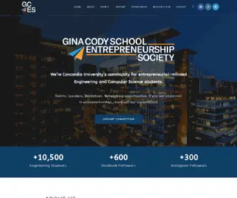 Gcesconcordia.com(Gina Cody School Entrepreneurship Society) Screenshot