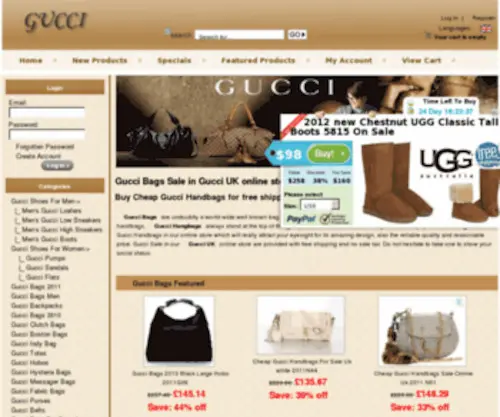 Gcsaleuk.org(Gucci Bags and Gucci Shoes Sale in Gucci Handbags UK Store 30% off) Screenshot