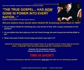 GCWW.org(Herbert W. Armstrong took the true gospel in power into every nation and still the Church) Screenshot