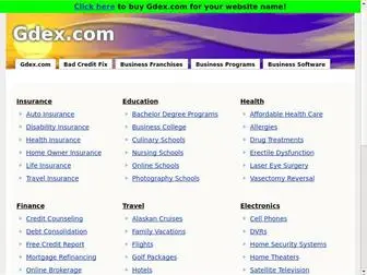 Gdex.com(The Leading Information Site on the Net) Screenshot