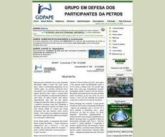 Gdpape.org(Grupo Em Defesa Dos Participantes Da Petros) Screenshot