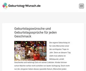 Geburtstag-Wunsch.de(Herzliche Geburtstagswünsche + Bild ➤ Sammlung der 200 schönsten Glückwünsche zum Geburtstag) Screenshot