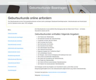 Geburtsurkunde-Beantragen.de(Die Geburtsurkunde ist eine amtliche Bescheinigung über die Geburt einer Person) Screenshot