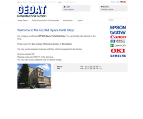 Gedat-Spareparts.com(Gedat gmbh) Screenshot