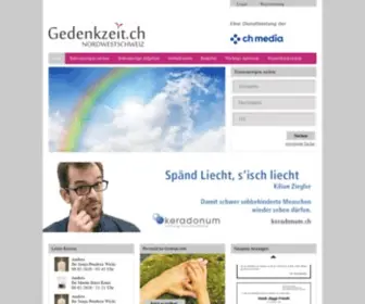 GedenkZeit.ch(Traueranzeige aufgeben und suchen) Screenshot