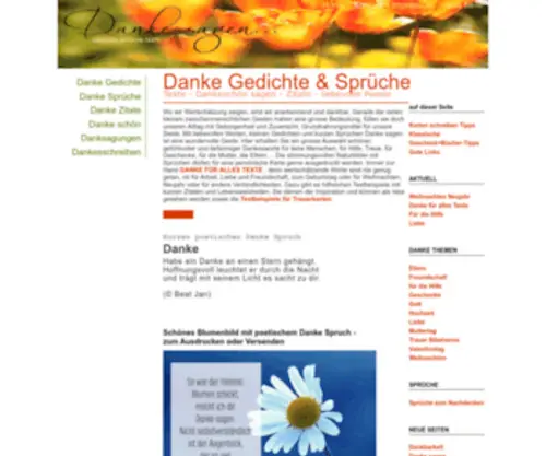 Gedichte-Danke-Sprueche.net(DANKE Gedichte) Screenshot