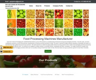 Geegeefoods.com(Food Processing Machinery & Equipment Manufacturer) Screenshot