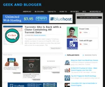 Geekandblogger.com(Geek and Blogger) Screenshot