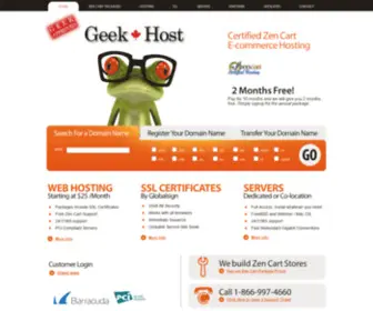 Geekhost.ca(Zen Cart Hosting) Screenshot