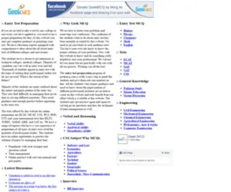 Geekmcq.com(Free Entry Test Preparation Online MCQs for CSS MCAT ECAT Medical) Screenshot